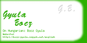 gyula bocz business card